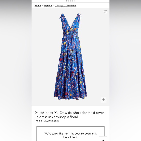 J.Crew NWOT tie shoulder maxi cover-up dress sz L organic cotton - Picture 4 of 9